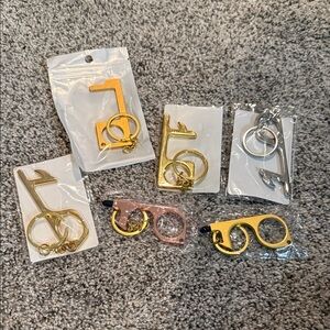 Gold and Silver No-Touch Keychain Set